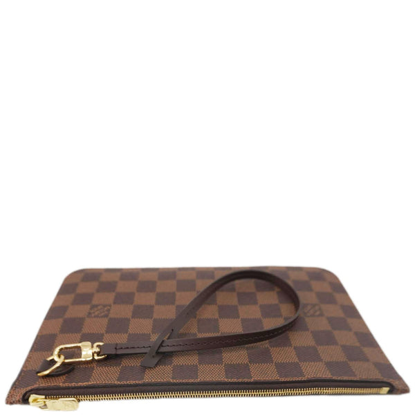 LOUIS VUITTON Wristlet Pochette Damier Ebene Pouch Brown