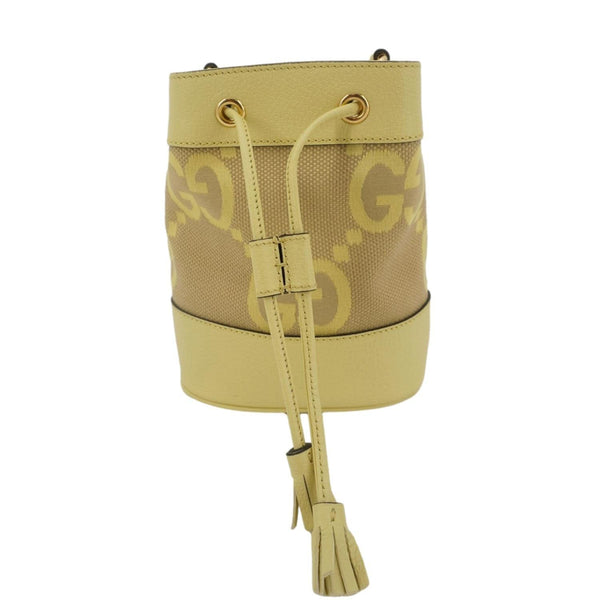 GUCCI Ophidia Jumbo GG Canvas Bucket Bag Yellow 550620