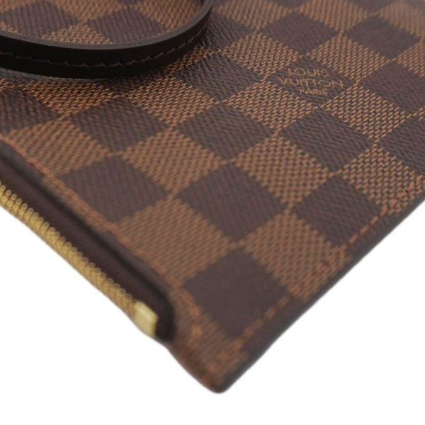 LOUIS VUITTON Wristlet Pochette Damier Ebene Pouch Brown