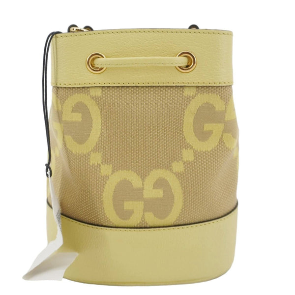 GUCCI Ophidia Jumbo GG Canvas Bucket Bag Yellow 550620