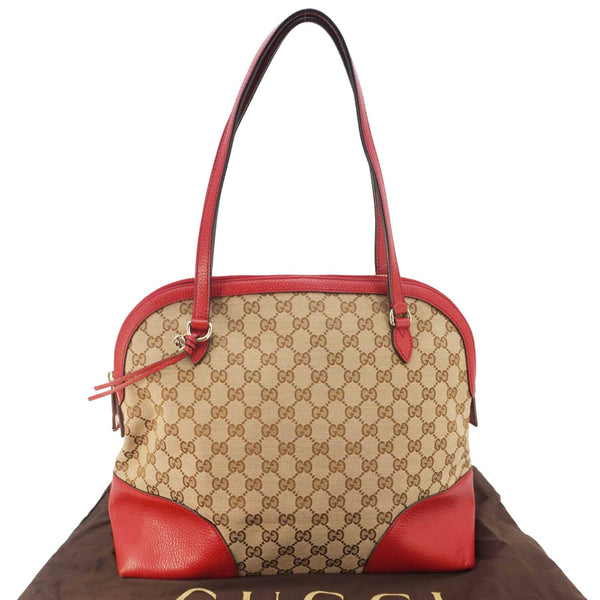 GUCCI Bree GG Canvas Hobo Bag Red 449243