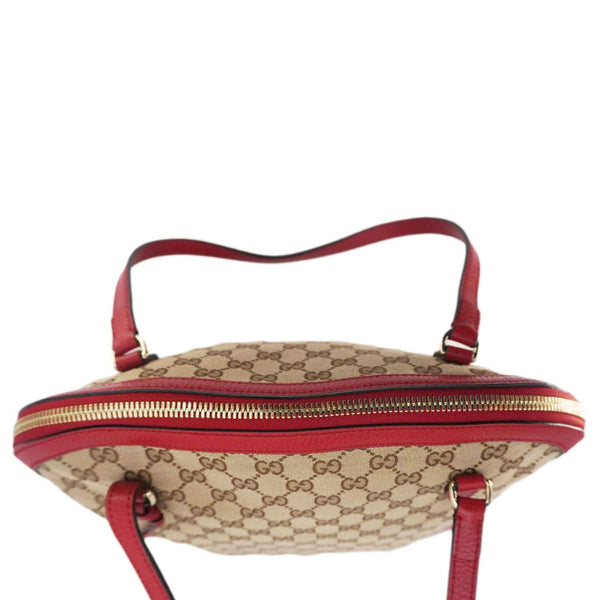 GUCCI Bree GG Canvas Hobo Bag Red 449243