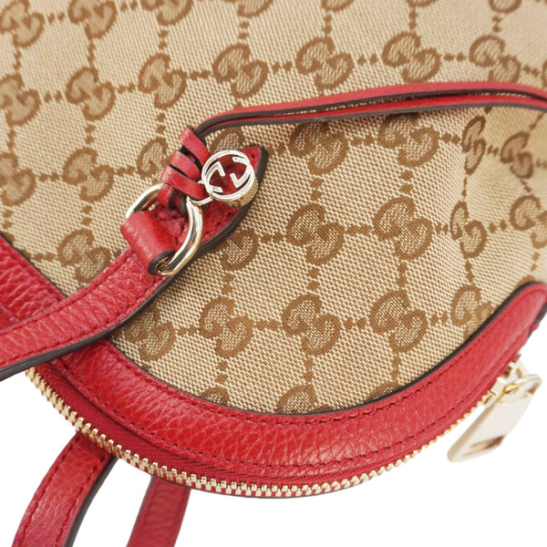 GUCCI Bree GG Canvas Hobo Bag Red 449243