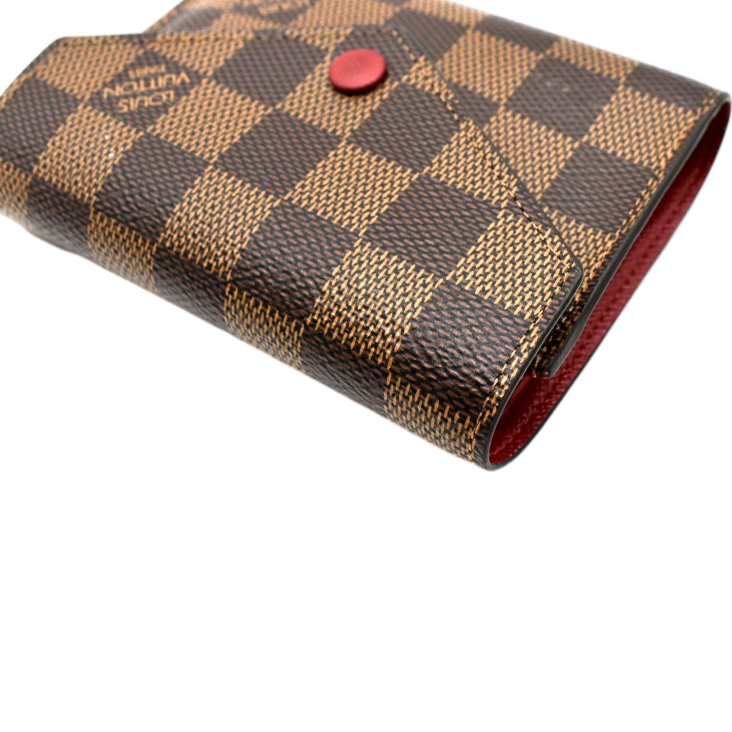 Louis Vuitton Brown Damier Ebene Coated Canvas And Red Leather