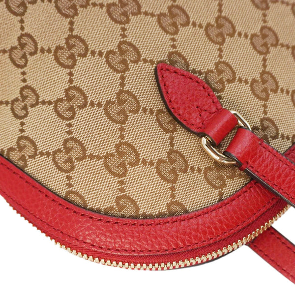 GUCCI Bree GG Canvas Hobo Bag Red 449243