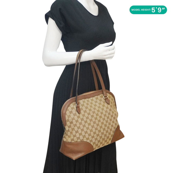 GUCCI Bree GG Canvas Hobo Bag Brown 449243