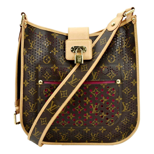 LOUIS VUITTON Perforated Musette Monogram Canvas Crossbody Bag Brown