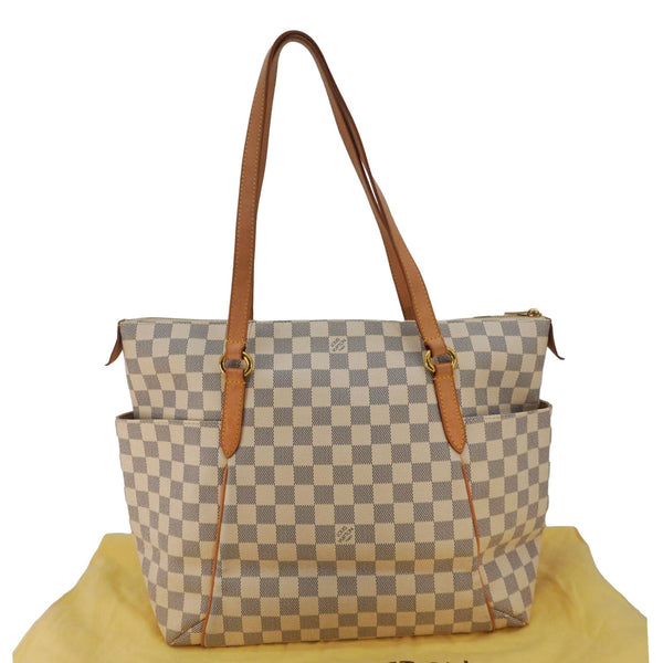 LOUIS VUITTON Totally MM Damier Azur Shoulder Bag White