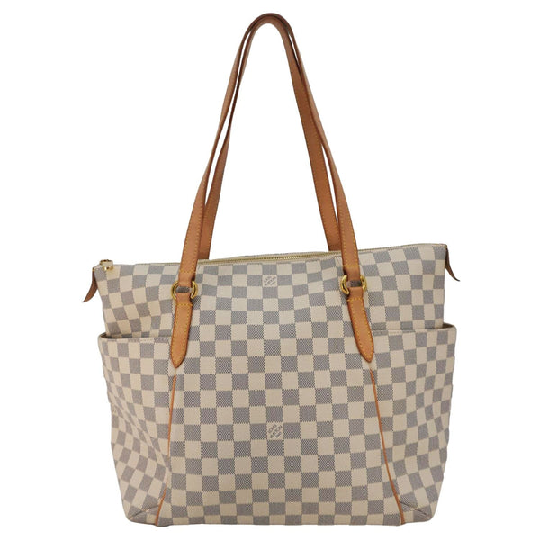 LOUIS VUITTON Totally MM Damier Azur Shoulder Bag White