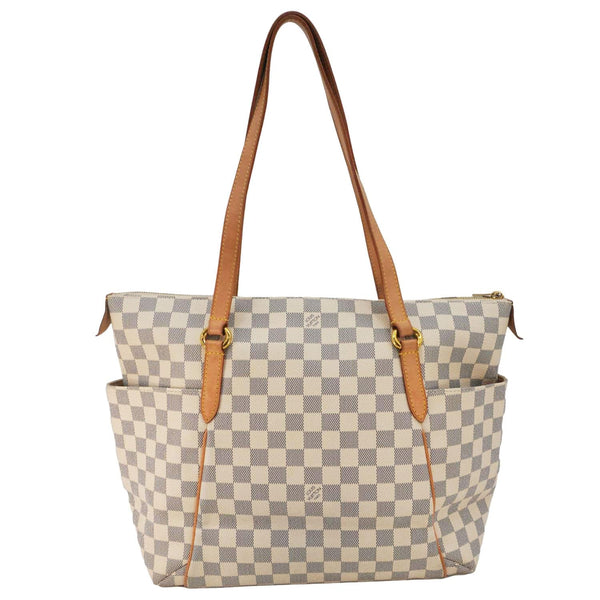 LOUIS VUITTON Totally MM Damier Azur Shoulder Bag White