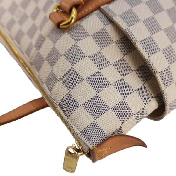 LOUIS VUITTON Totally MM Damier Azur Shoulder Bag White