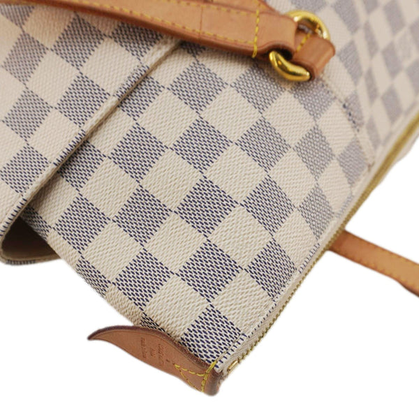 LOUIS VUITTON Totally MM Damier Azur Shoulder Bag White