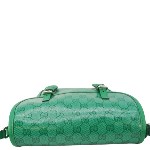 GUCCI Kids GG Supreme Canvas Shoulder Bag Green 664145