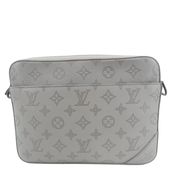 LOUIS VUITTON Duo Monogram Shadow Leather Shoulder Bag Grey