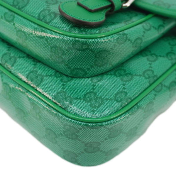 GUCCI Kids GG Supreme Canvas Shoulder Bag Green 664145