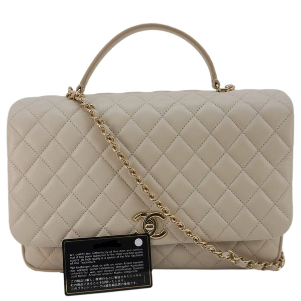 CHANEL Citizen Chic Flap Medium Quilted Leather Crossbody Bag White