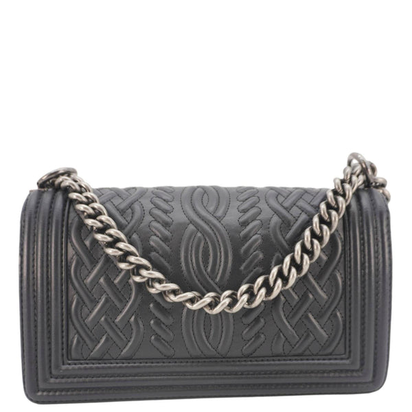 CHANEL Celtic Boy Flap Leather Shoulder Bag Black