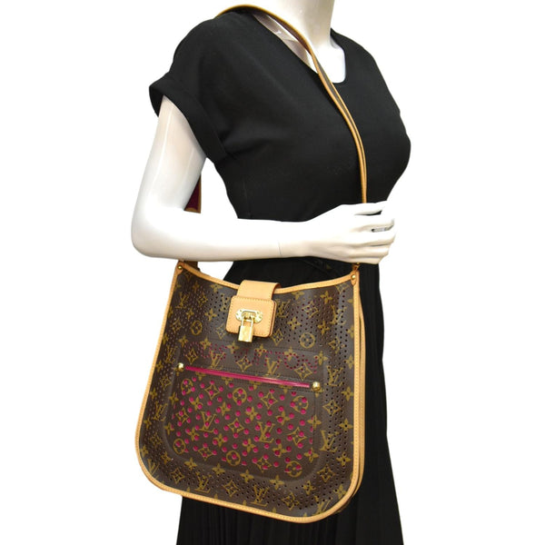 LOUIS VUITTON Perforated Musette Monogram Canvas Crossbody Bag Brown