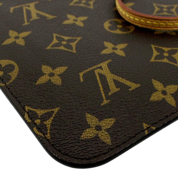 LOUIS VUITTON Neverfull Monogram Canvas Pochette Wristlet Pouch Brown