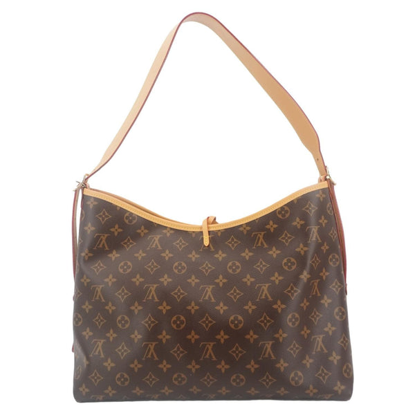 LOUIS VUITTON Carryall MM Monogram Canvas Shoulder Bag Brown