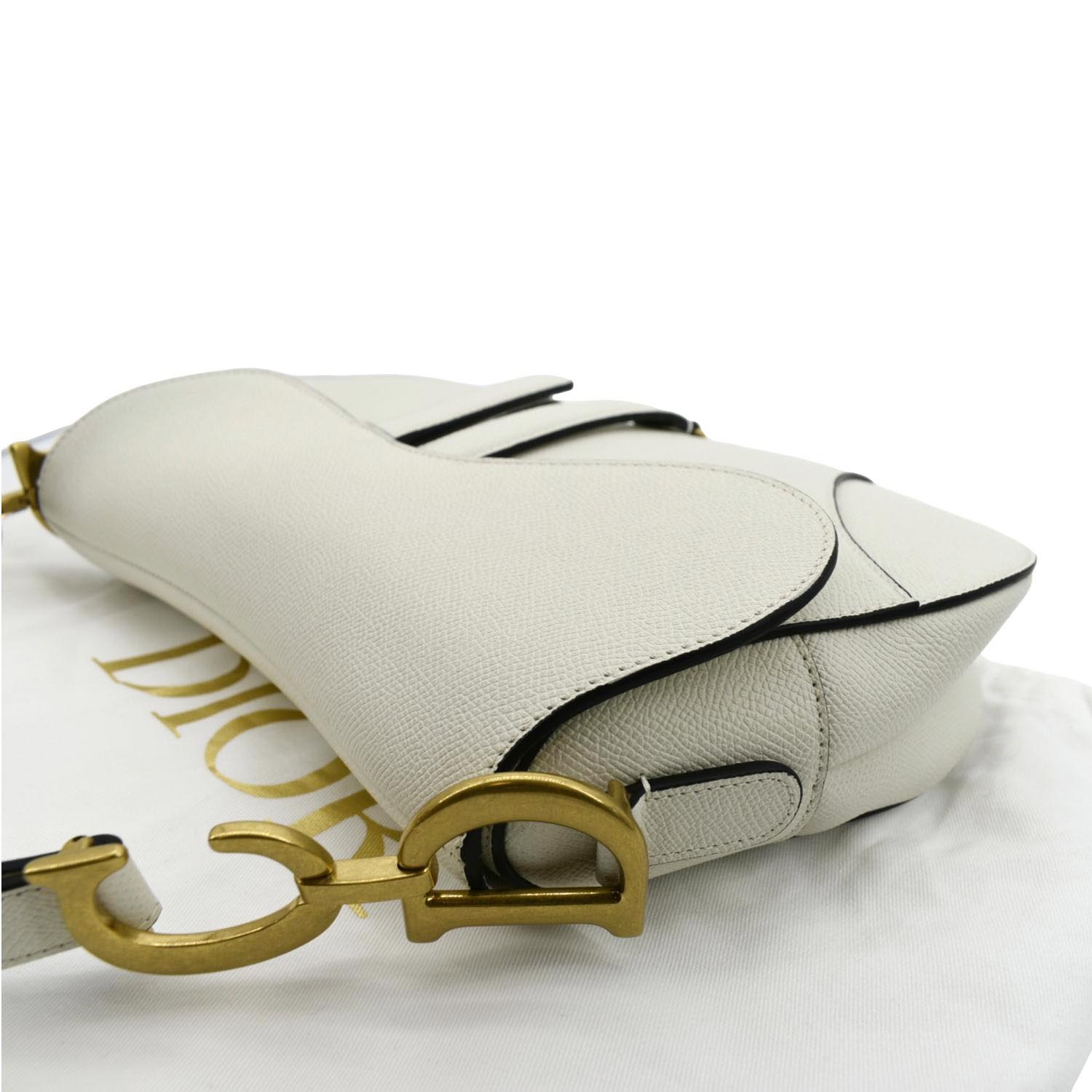 Dior White Leather Saddle Bag Dior