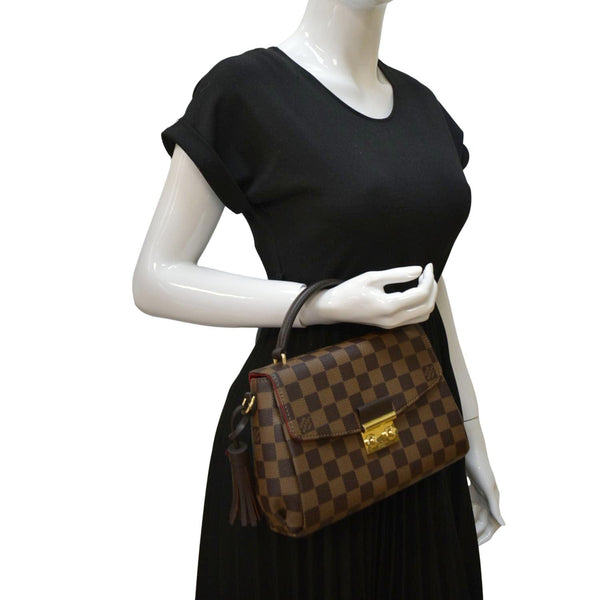 LOUIS VUITTON Croisette Damier Ebene Crossbody Bag Brown