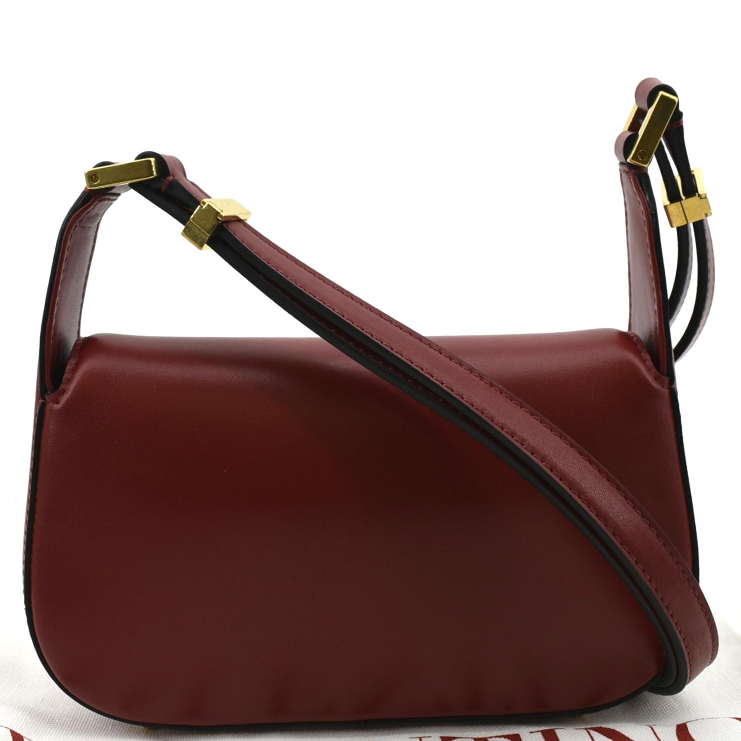 Valentino V-Logo Chain Leather Shoulder Bag - Stephzluxury