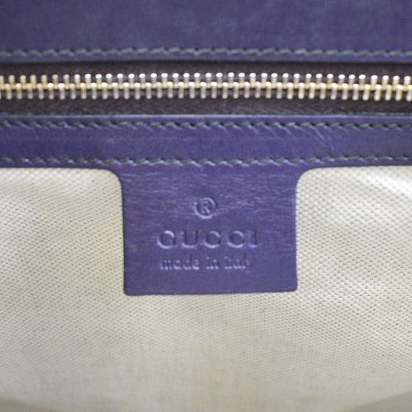 GUCCI Emily Large Guccissima Patent Leather Shoulder Bag Dark Violet 295403