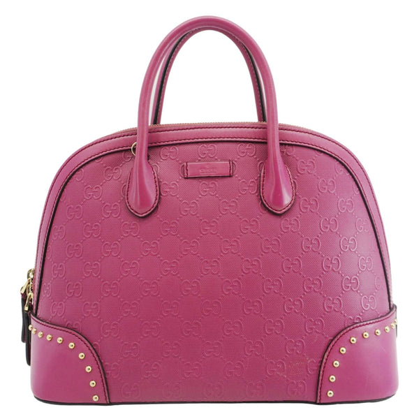 GUCCI Hilary Dome Diamante Leather Top Handle Bag Pink 384688