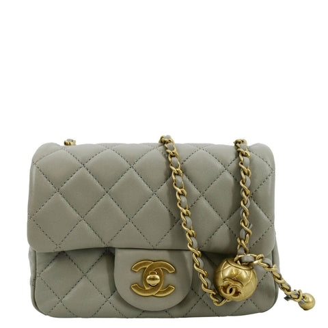 Chanel Trendy CC Bowling Bag Quilted Lambskin Medium Gray