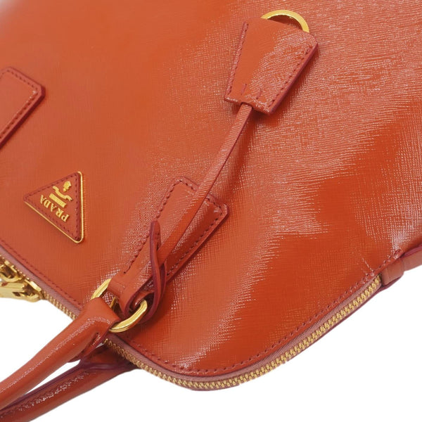 PRADA Promenade Tall Saffiano Leather Crossbody Bag Orange