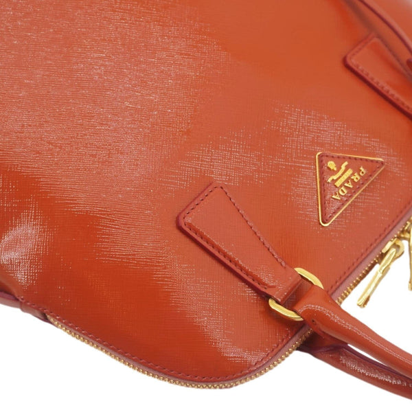 PRADA Promenade Tall Saffiano Leather Crossbody Bag Orange