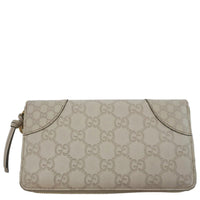 GUCCI GG Canvas Zippy Wallet White 323397