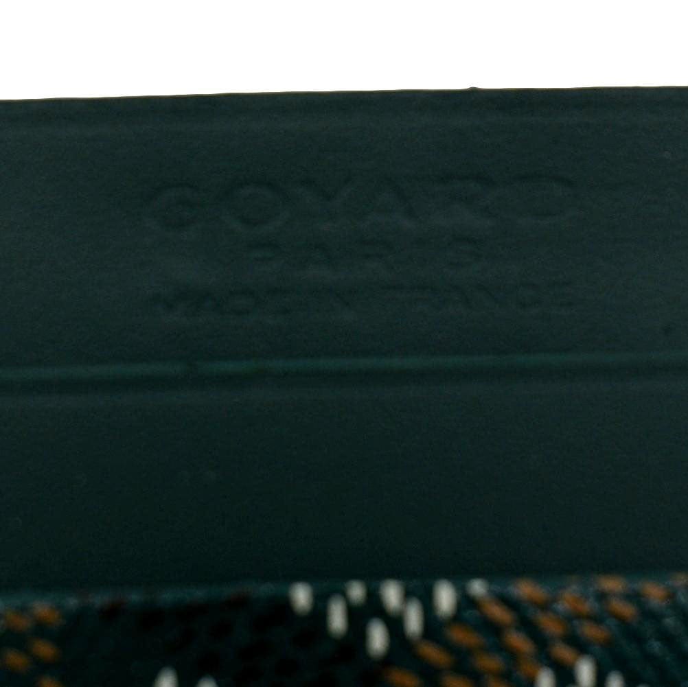 Goyard Double Billfold Wallet Green & White Leather With Box Made in France