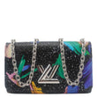 LOUIS VUITTON Twist Splash Print Leather Chain Wallet Shoulder Bag Black