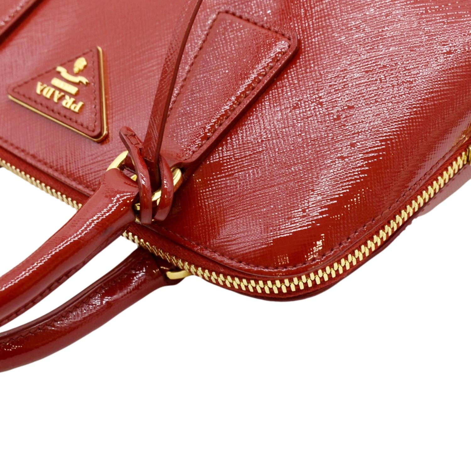 Prada Promenade Bag Vernice Saffiano Leather Medium Red 64445640