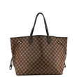 LOUIS VUITTON Neverfull GM Damier Ebene Tote Shoulder Bag Brown