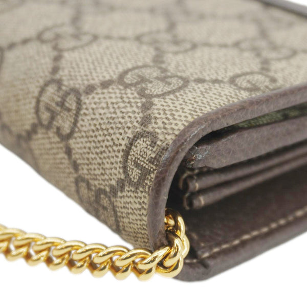 GUCCI Ophidia Web GG Supreme Canvas Chain Wallet Beige 546592