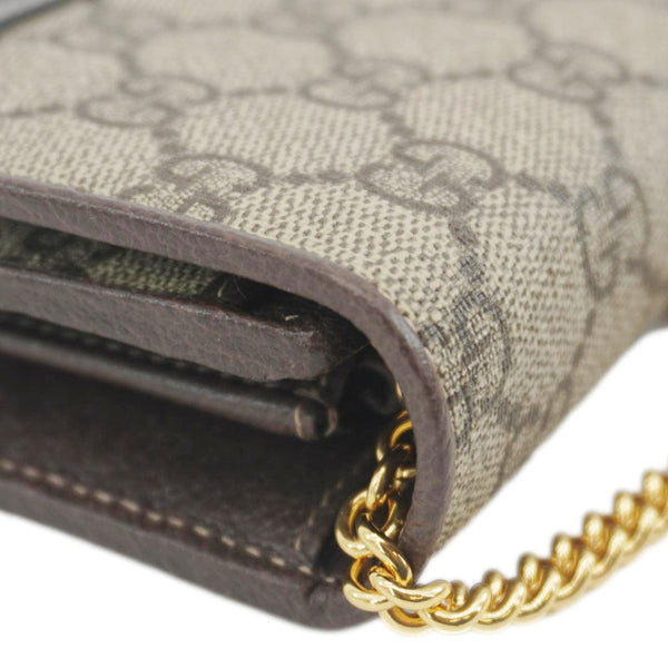 GUCCI Ophidia Web GG Supreme Canvas Chain Wallet Beige 546592