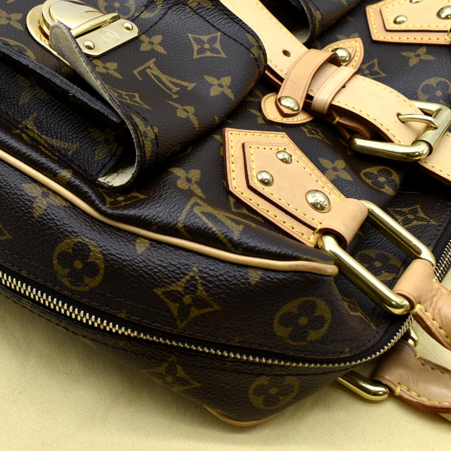 Manhattan cloth handbag Louis Vuitton Brown in Cloth - 34716179