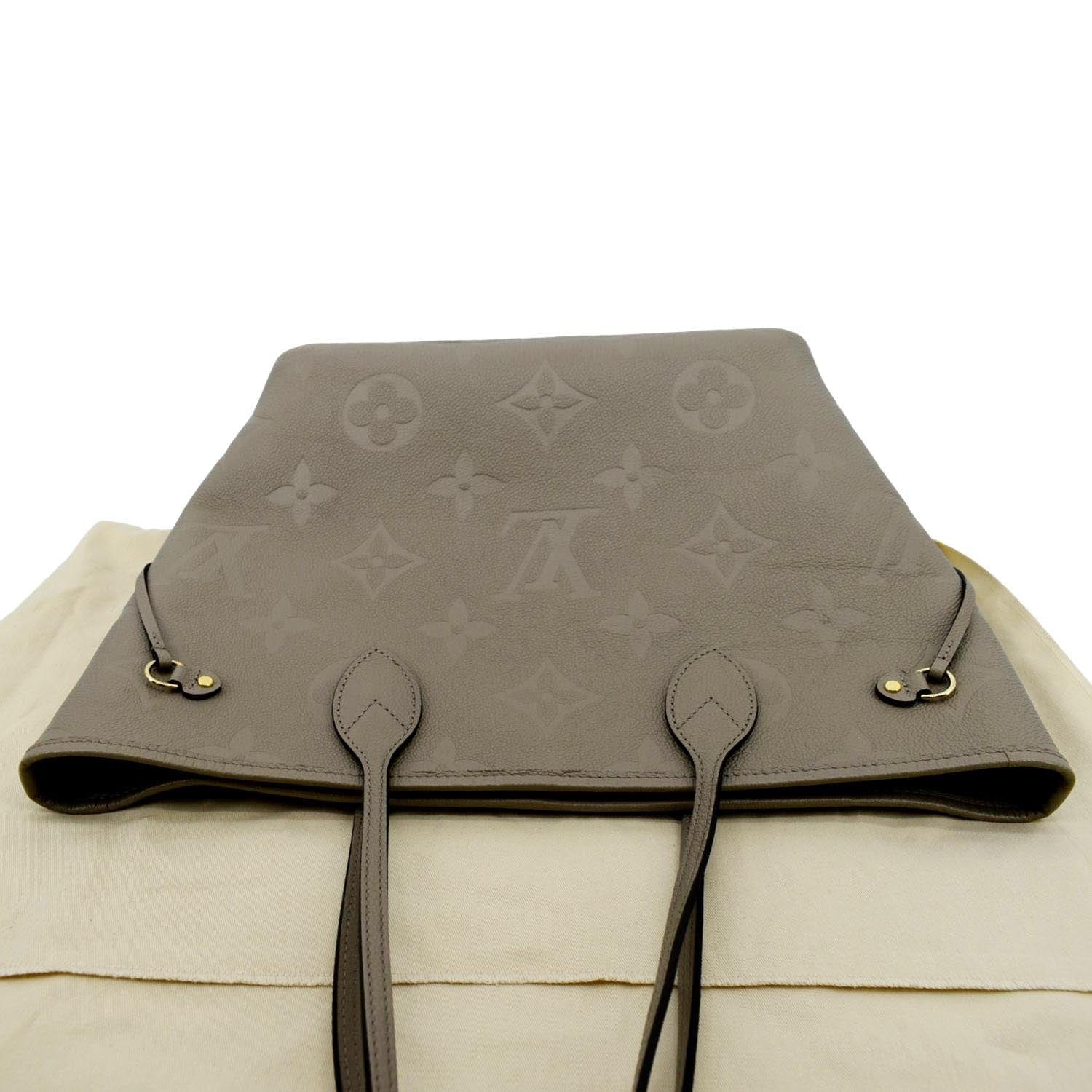Louis Vuitton Neverfull mm Monogram Empreinte Tote Bag Beige