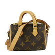 LOUIS VUITTON Speedy Charm Monogram Canvas Satchel Bag Brown