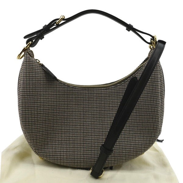 FENDI FendiGraphy Wool Fabric Hobo Bag Brown