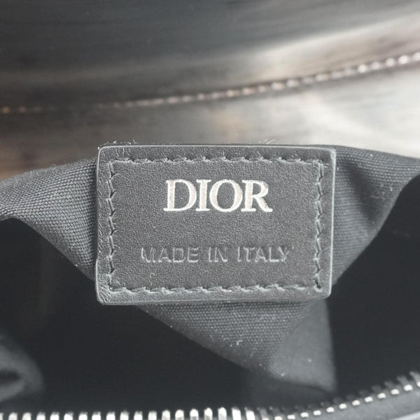 CHRISTIAN DIOR Saddle Leather Crossbody Bag Silver