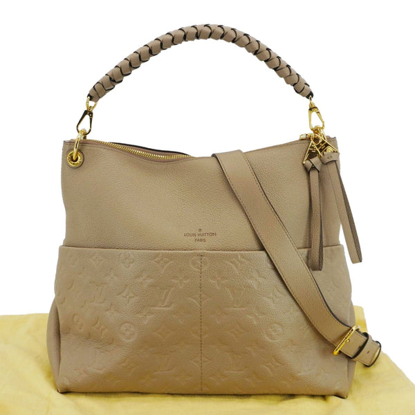 LOUIS VUITTON Maida Monogram Empreinte Leather Hobo Shoulder Bag Dune