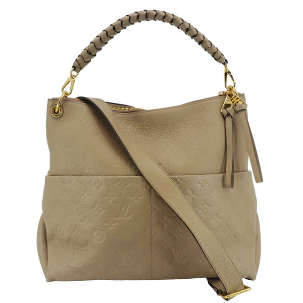 LOUIS VUITTON Maida Monogram Empreinte Leather Hobo Shoulder Bag Dune