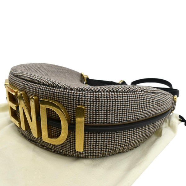 FENDI FendiGraphy Wool Fabric Hobo Bag Brown