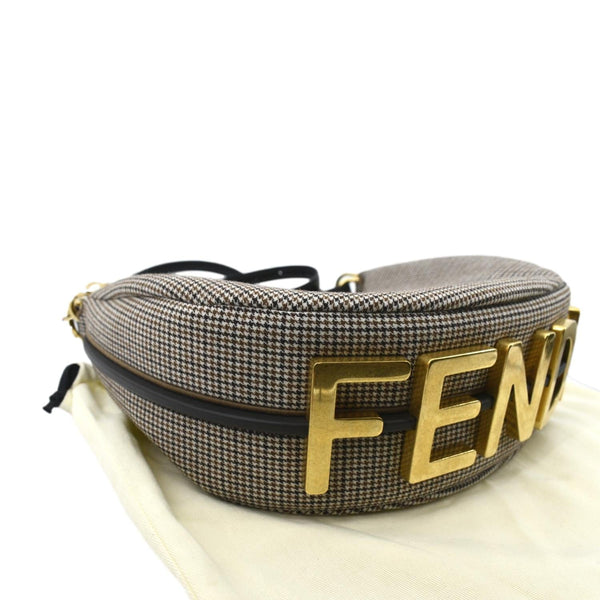 FENDI FendiGraphy Wool Fabric Hobo Bag Brown