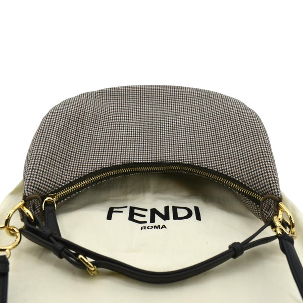 FENDI FendiGraphy Wool Fabric Hobo Bag Brown