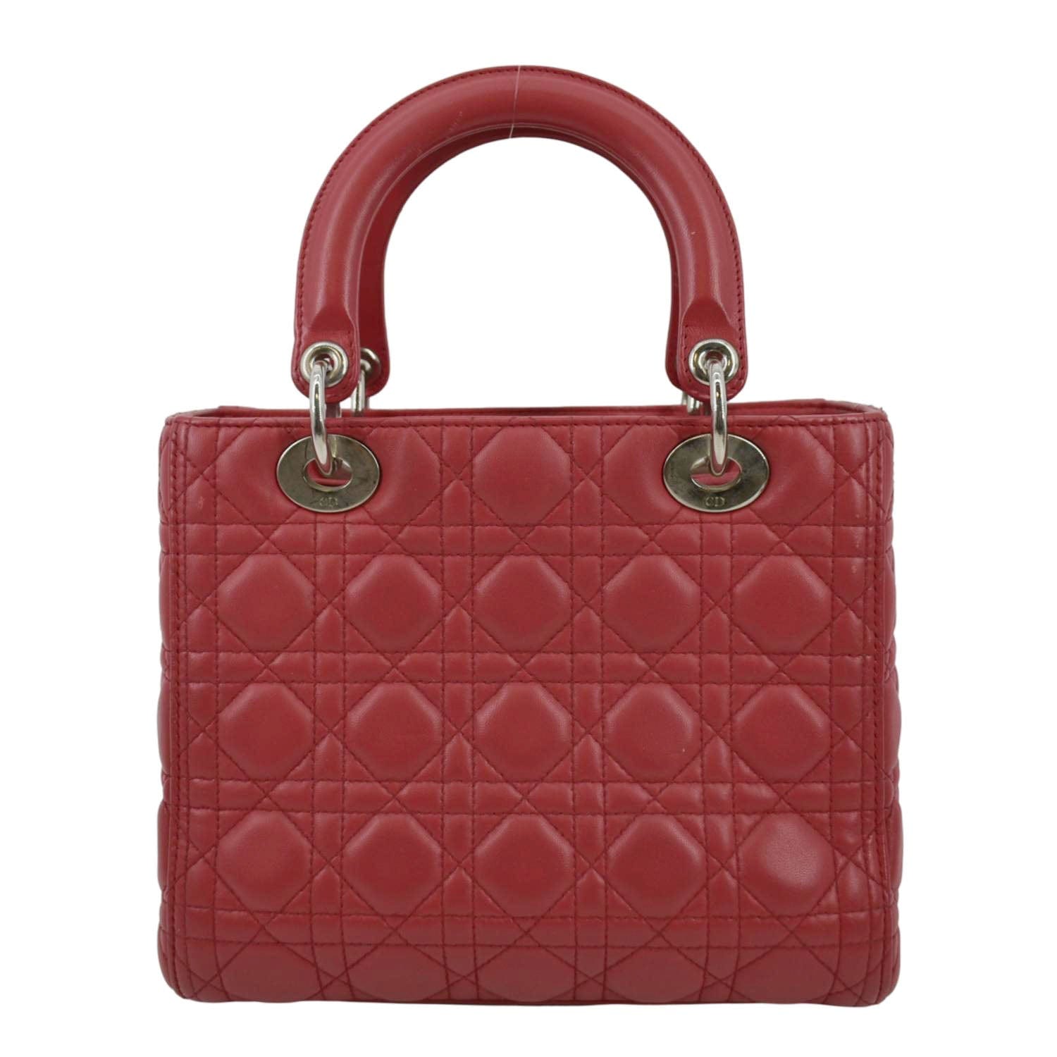 CHRISTIAN DIOR Bag - Cannage Pink Lambskin Lady Dior Bag